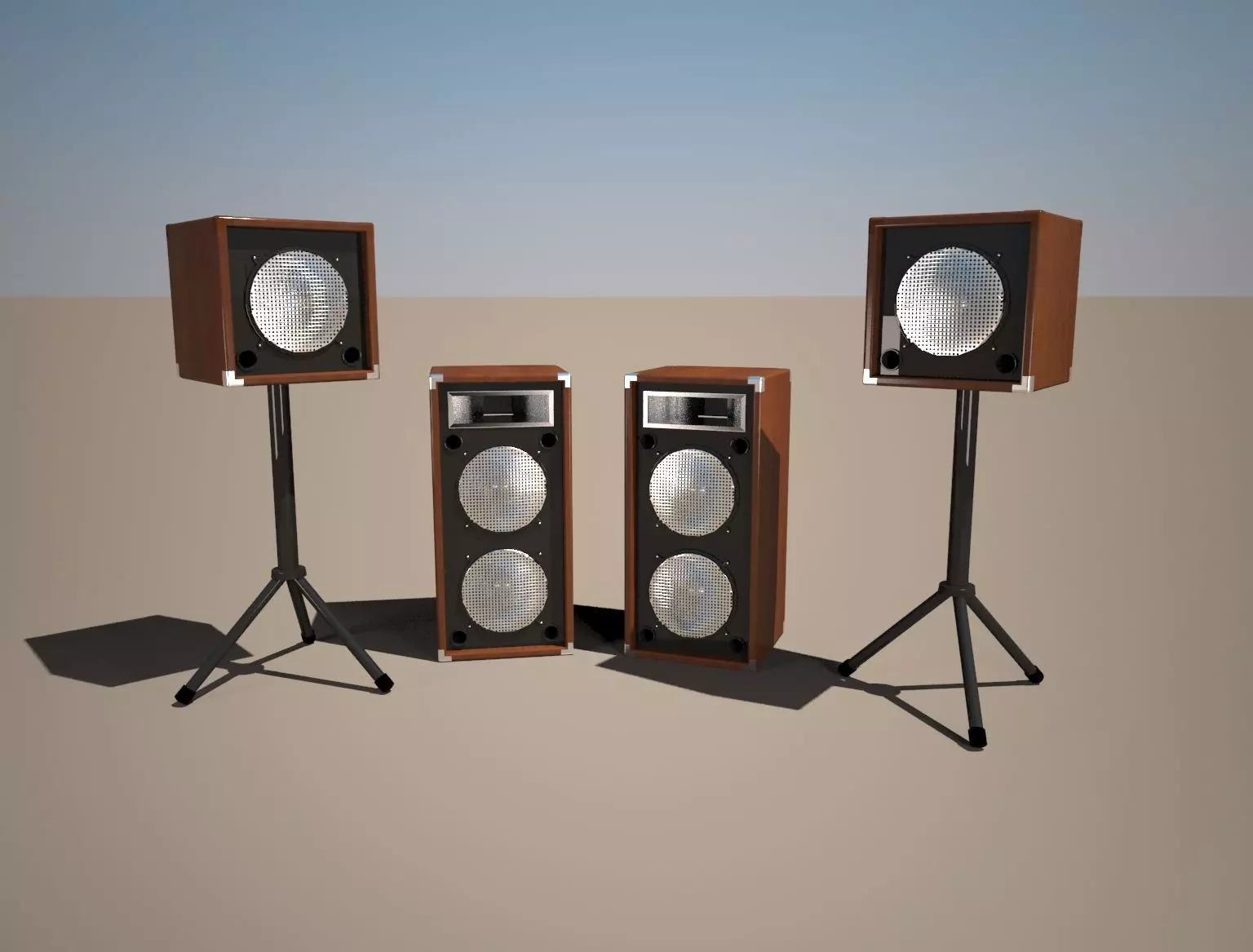 Speaker loudspeaker with two speakers Free 3D model_0