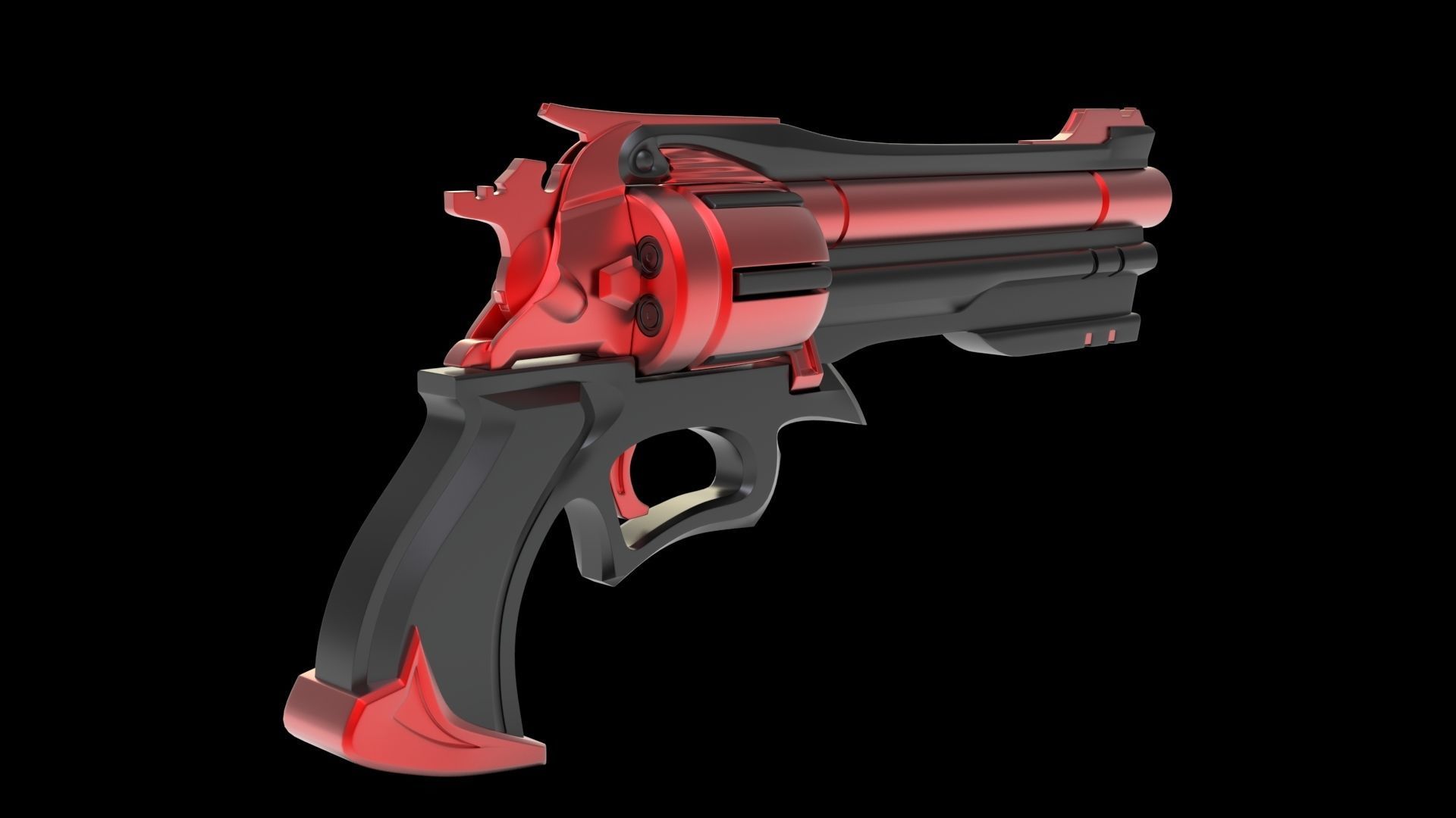 sci-fi Gun Black pistol revolver weapon