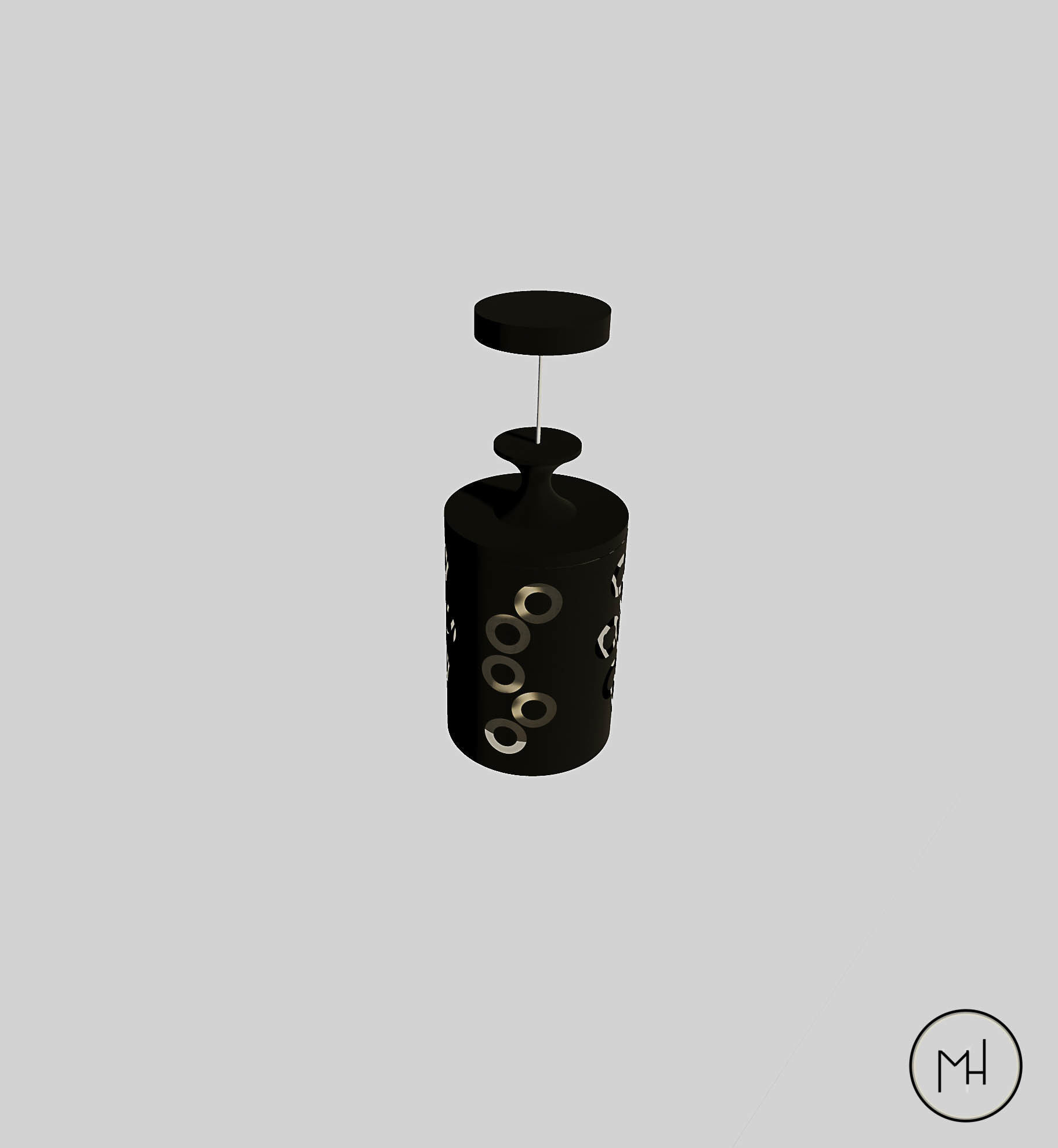 Gold Modern led - ceiling lamp 3D Model Low-poly 3D model_3