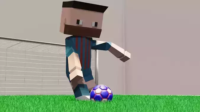 Low Poly Football Player Low-poly 3D model