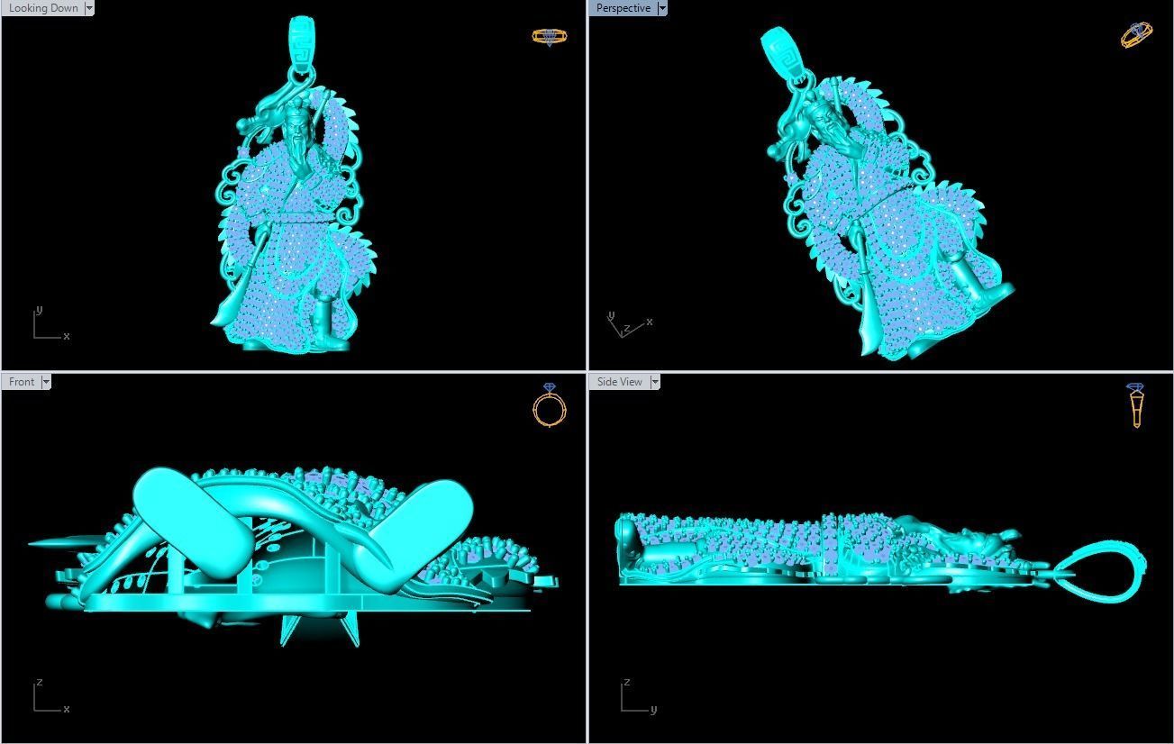 Guan Yu pendant - Guanyu pendant - Mens pendant - N858 3D print model_8