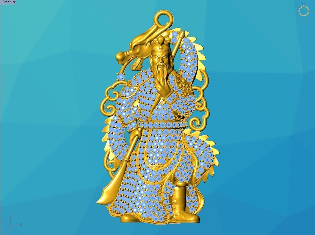 Guan Yu pendant - Guanyu pendant - Mens pendant - N858 3D print model_1