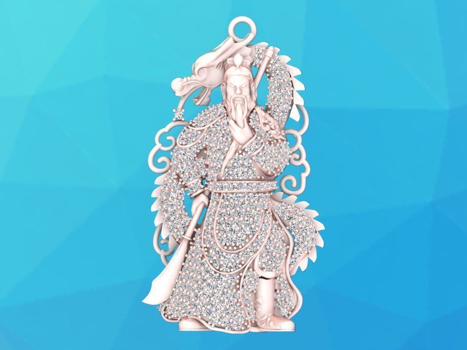 Guan Yu pendant - Guanyu pendant - Mens pendant - N858 3D print model_6