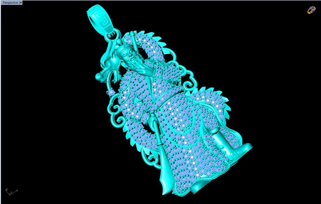 Guan Yu pendant - Guanyu pendant - Mens pendant - N858 3D print model_13