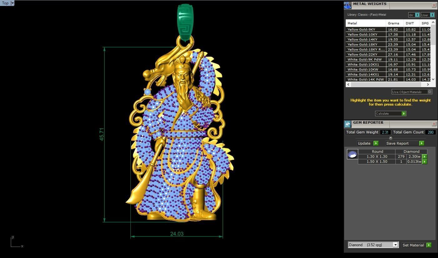 Guan Yu pendant - Guanyu pendant - Mens pendant - N858 3D print model_9