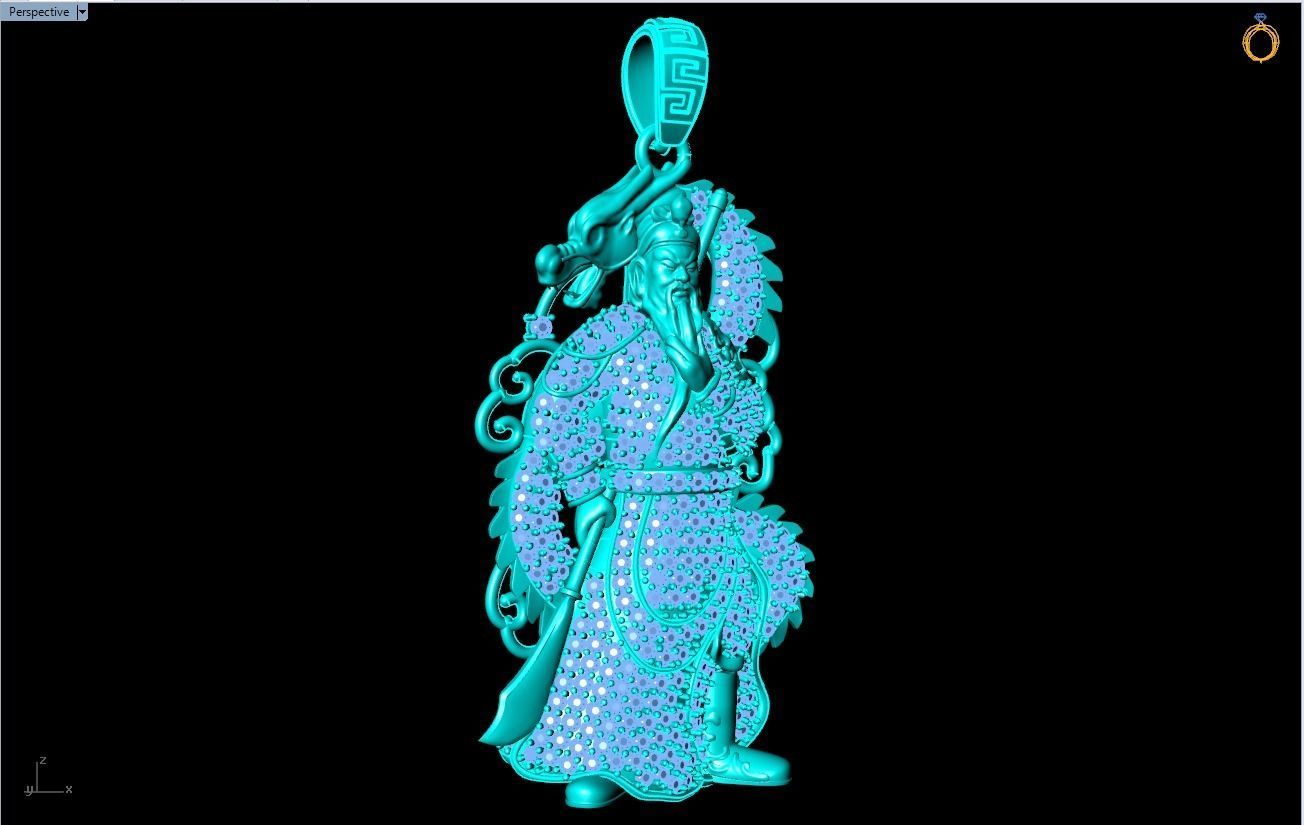 Guan Yu pendant - Guanyu pendant - Mens pendant - N858 3D print model_14
