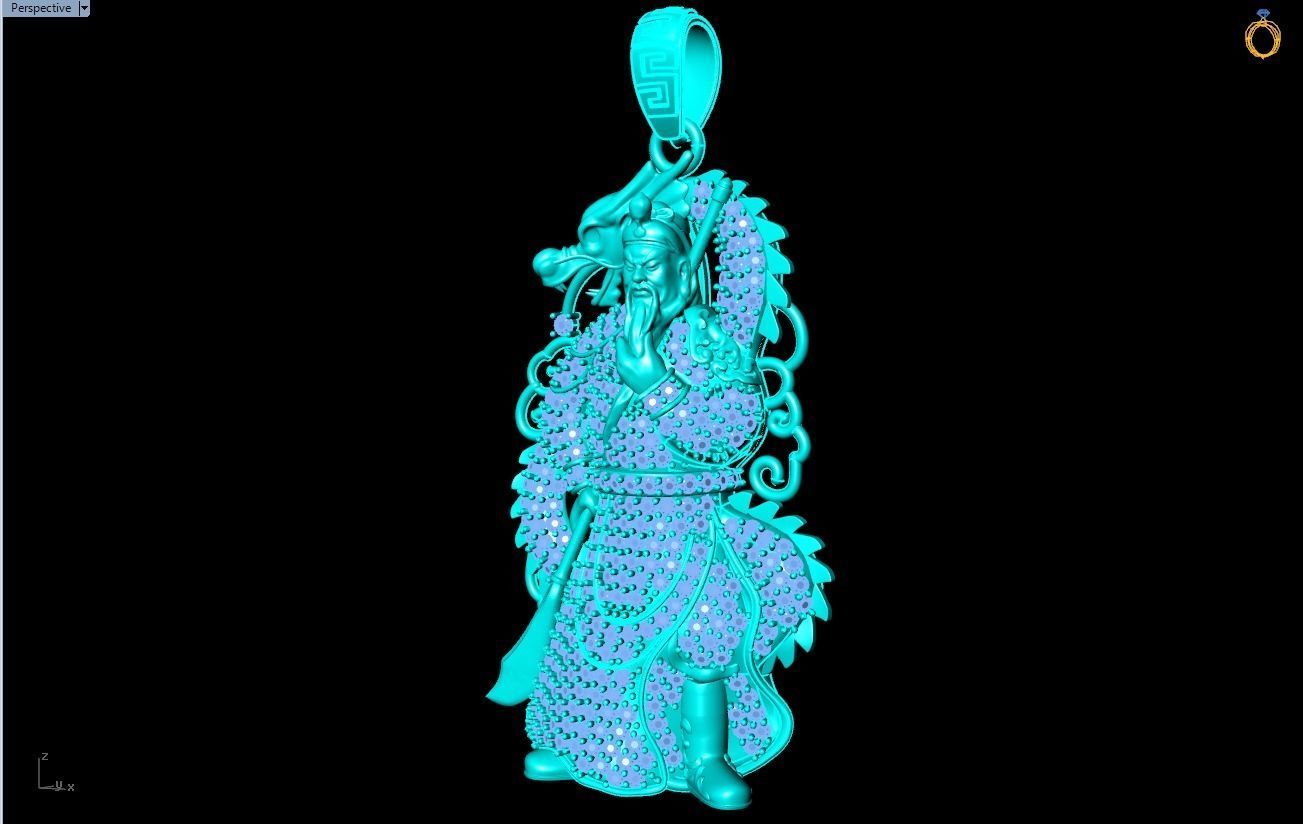 Guan Yu pendant - Guanyu pendant - Mens pendant - N858 3D print model_15
