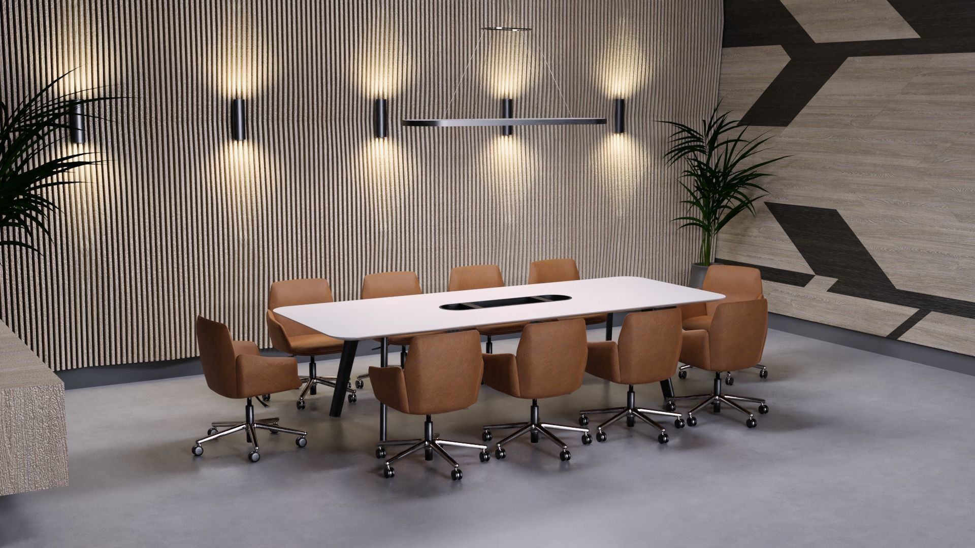 Blender Cycles Conference Room Scene Free 3D model_2