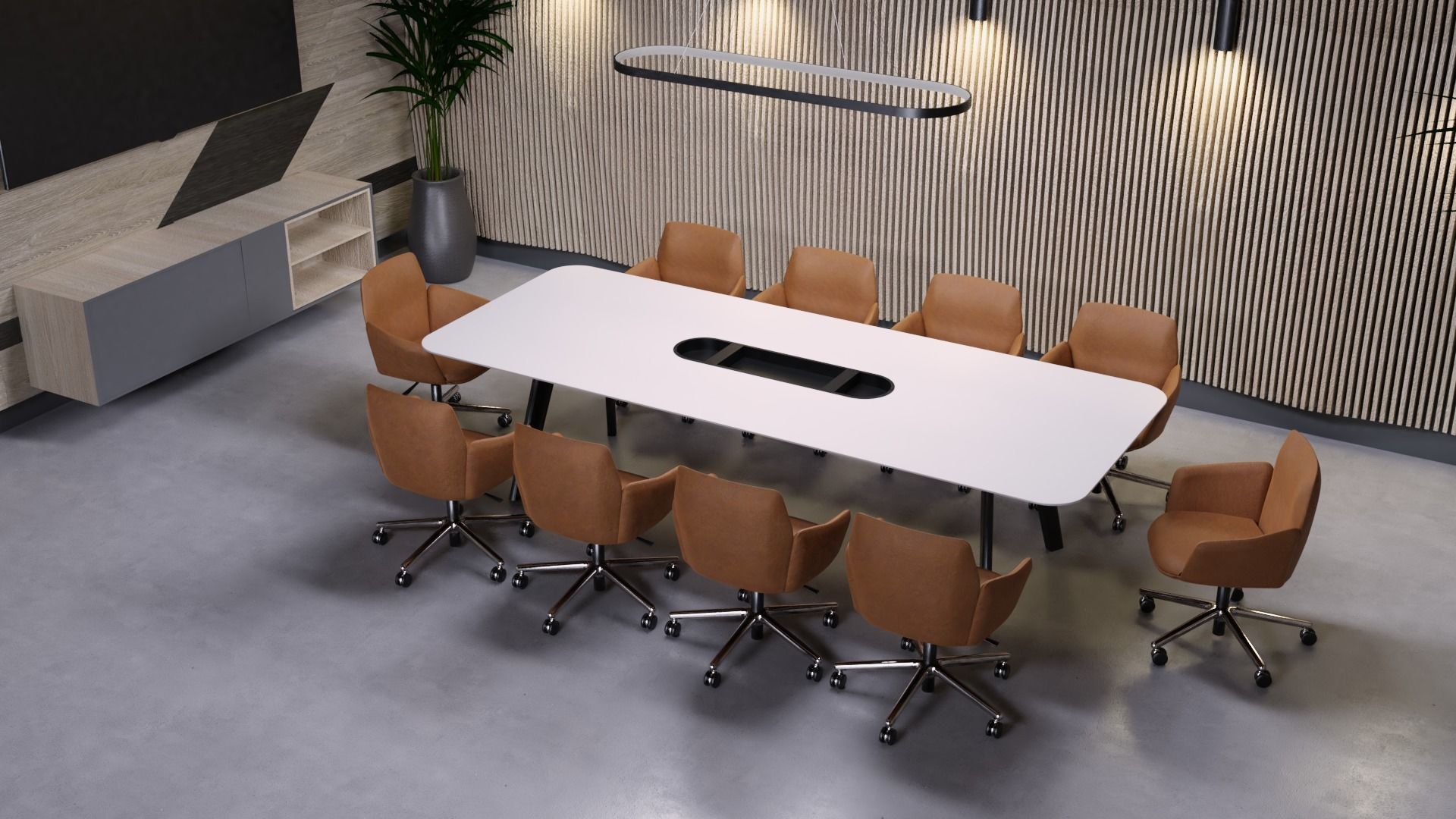 Blender Cycles Conference Room Scene Free 3D model_3
