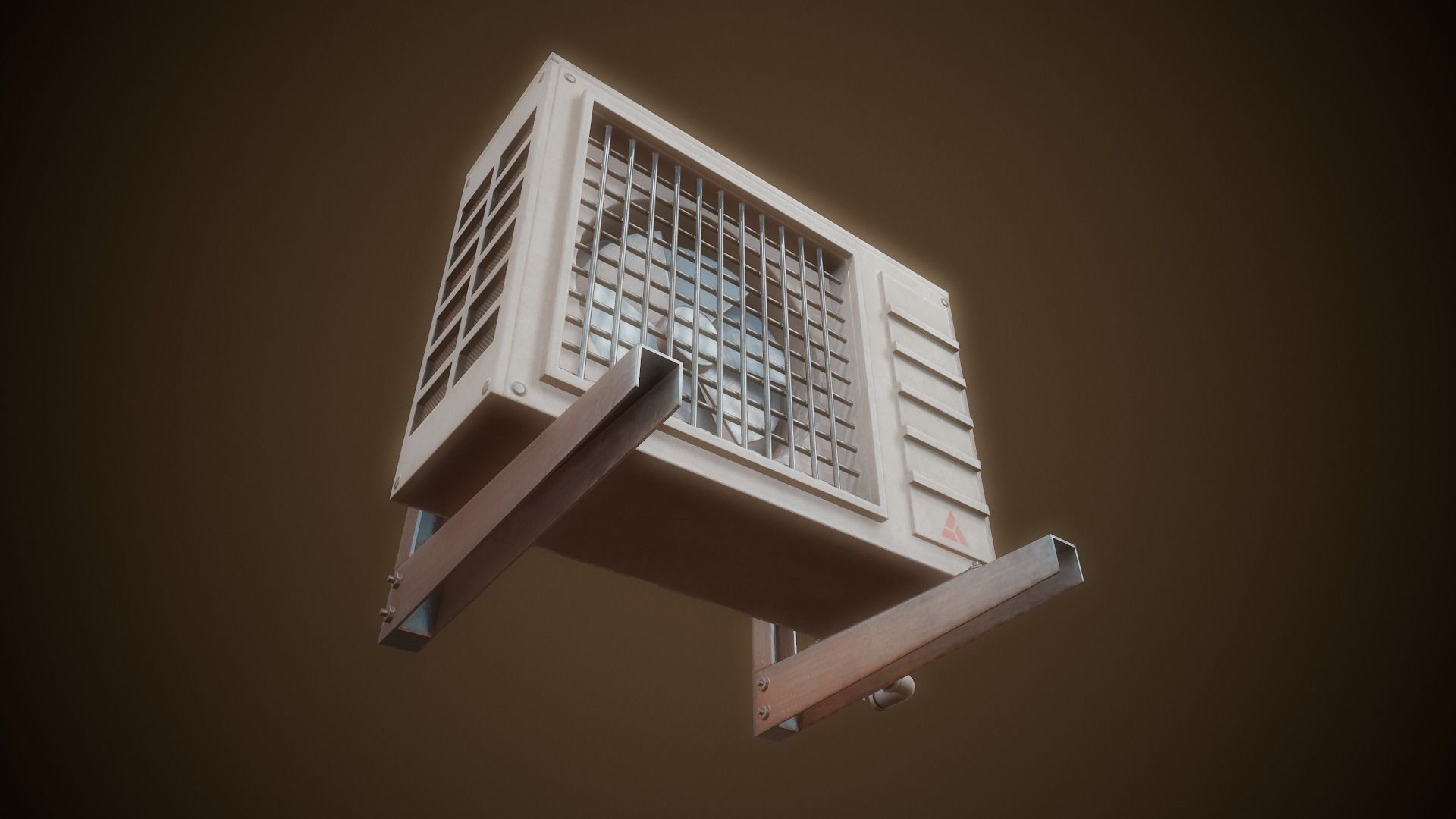 Air Conditioner  - Tutorial Included Low-poly 3D model_10