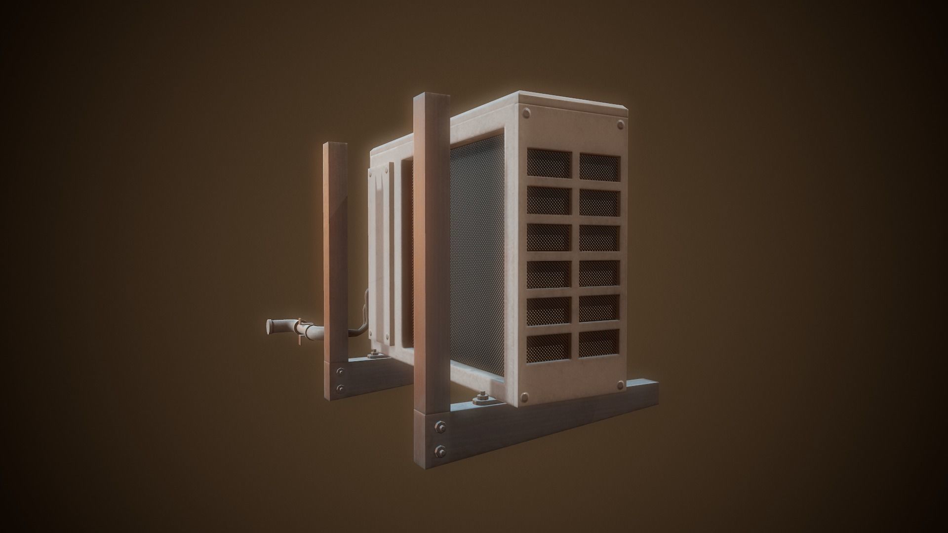 Air Conditioner  - Tutorial Included Low-poly 3D model_4