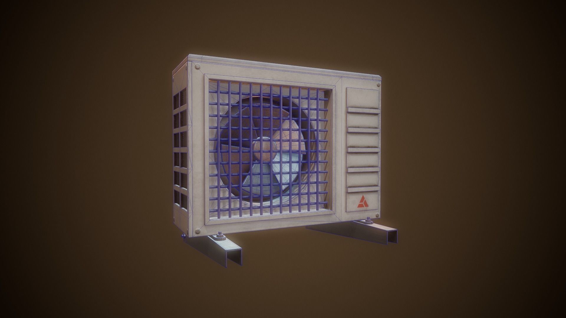 Air Conditioner  - Tutorial Included Low-poly 3D model_3