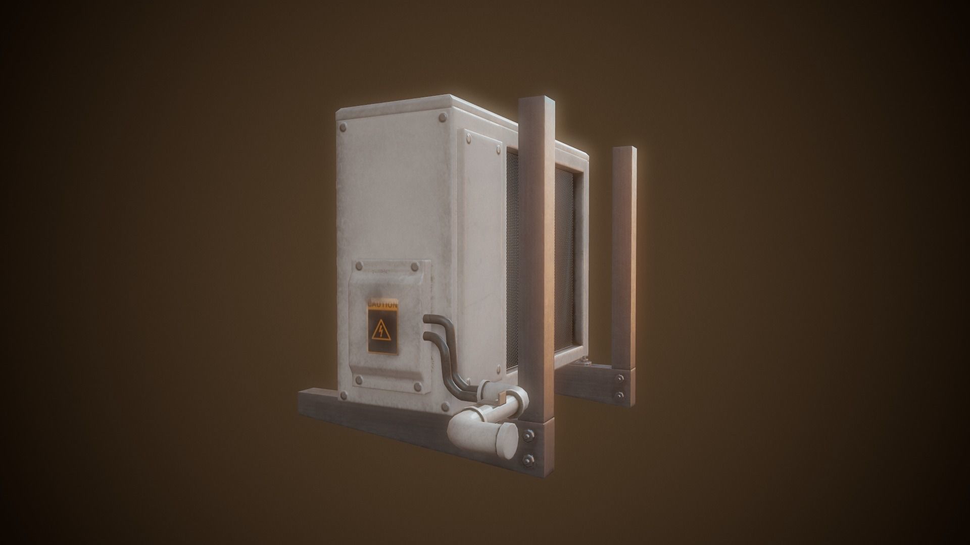 Air Conditioner  - Tutorial Included Low-poly 3D model_6