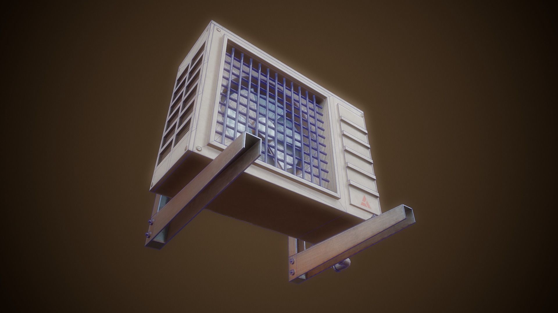 Air Conditioner  - Tutorial Included Low-poly 3D model_11