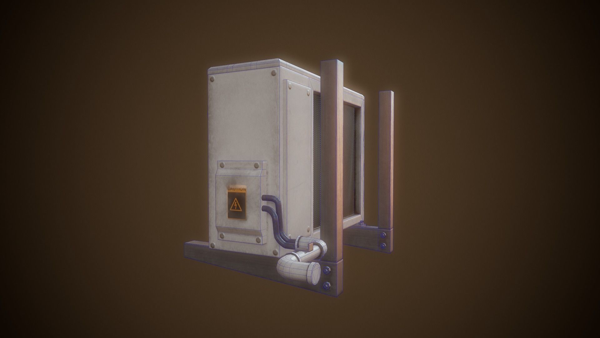 Air Conditioner  - Tutorial Included Low-poly 3D model_7