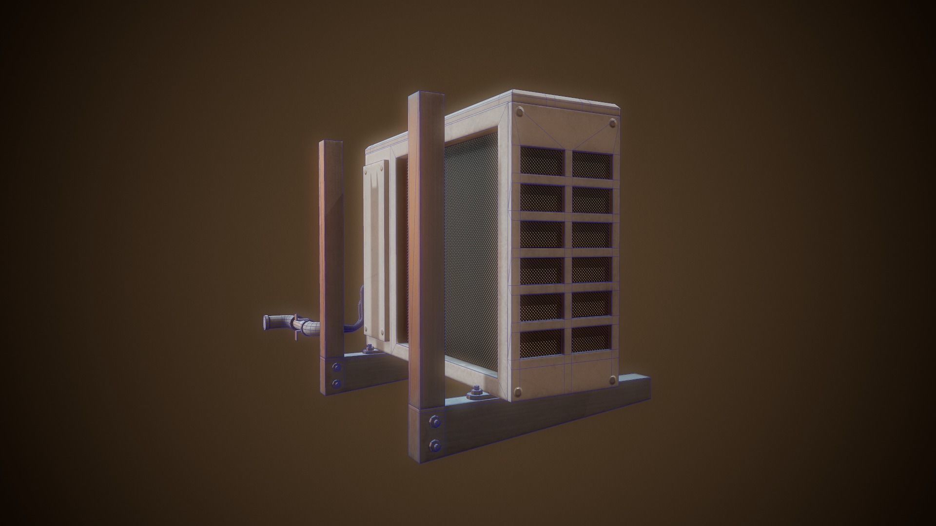 Air Conditioner  - Tutorial Included Low-poly 3D model_5