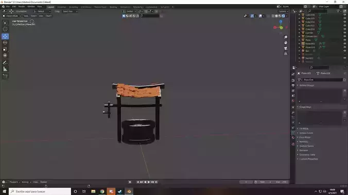 Low poly well chair