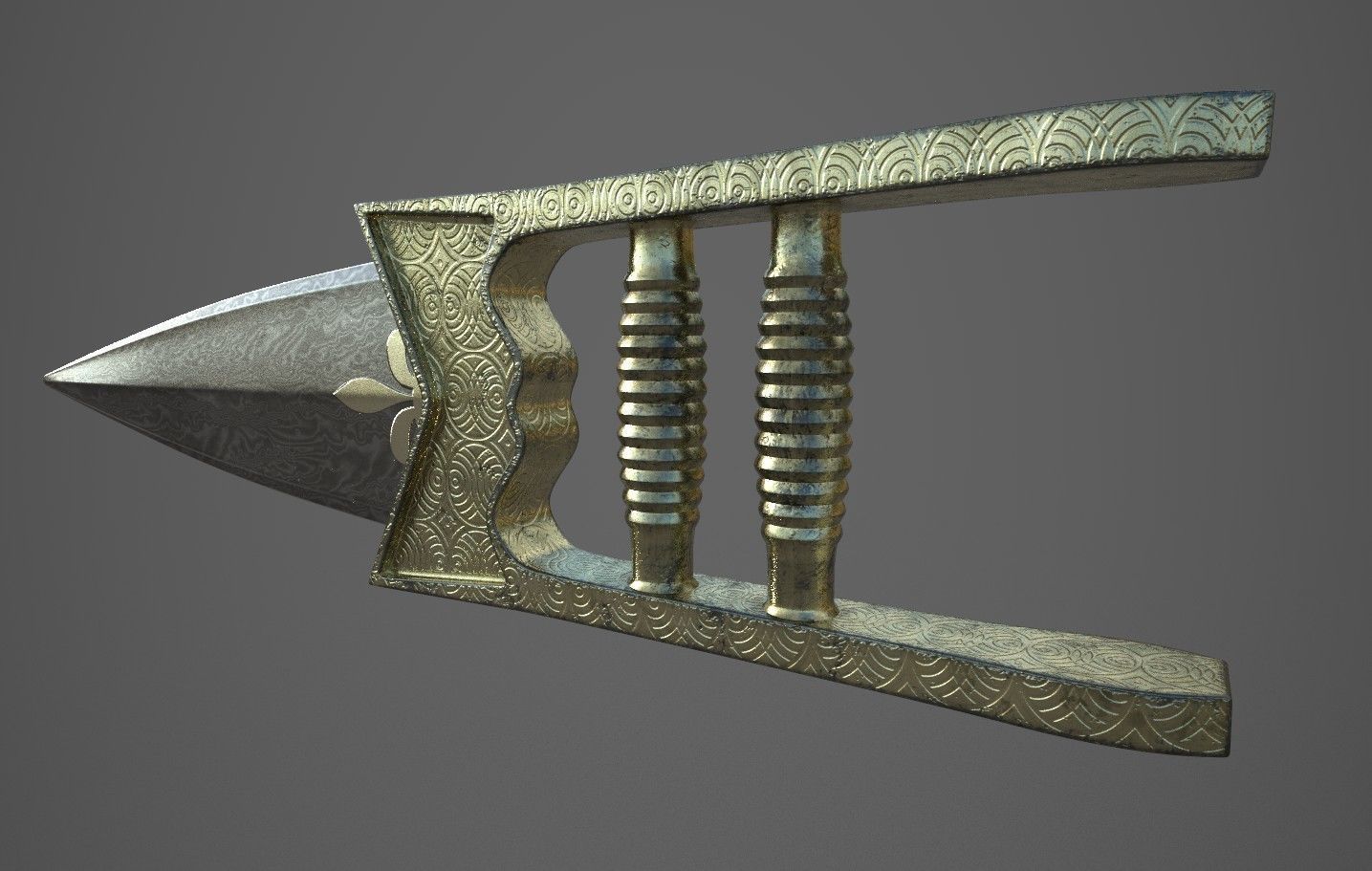 katar belt buckle 3D model_3