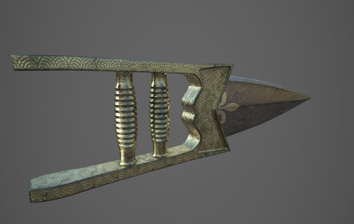 katar belt buckle 3D model_2