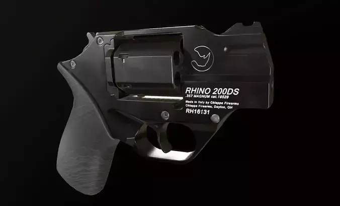 Revolver Low-poly 3D model