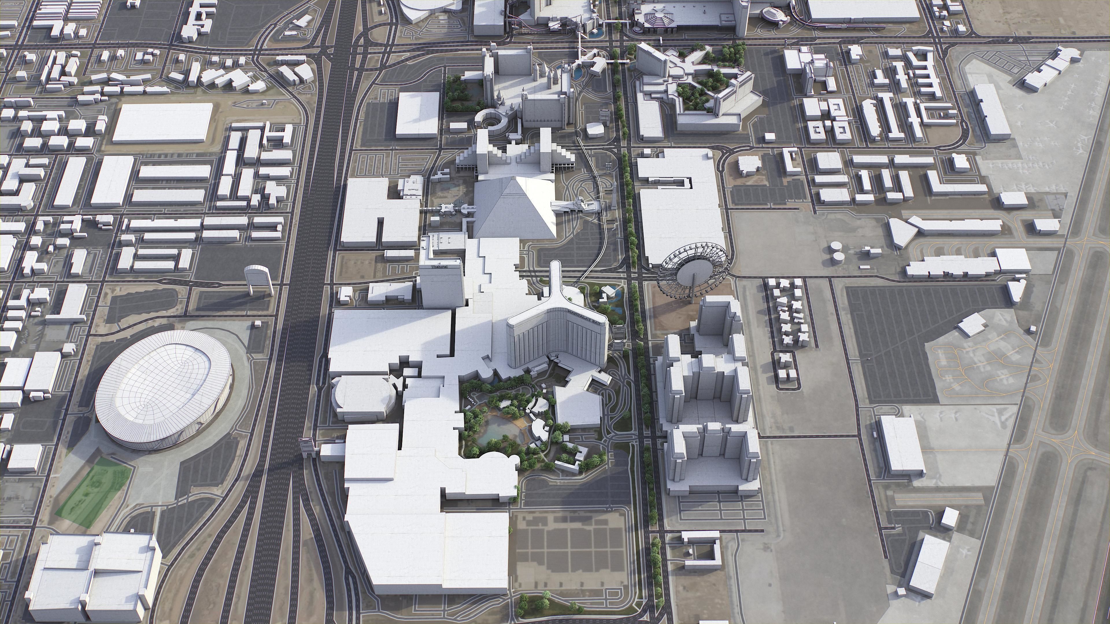 Las Vegas - Strip Low-poly 3D model_9