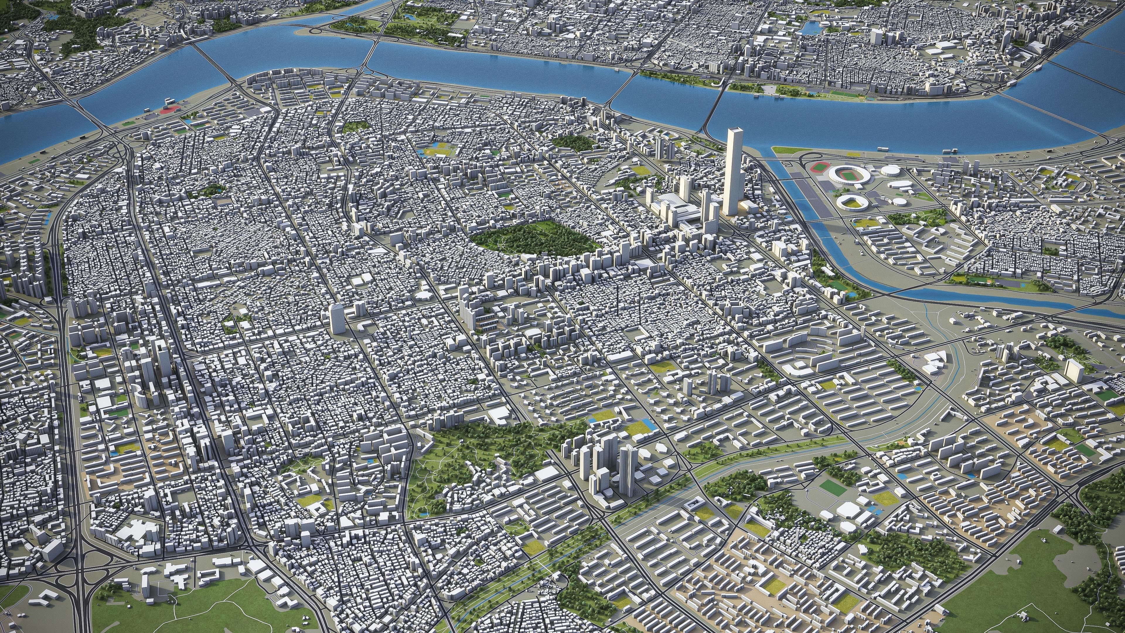 Seoul - Gangnam Low-poly 3D model_8