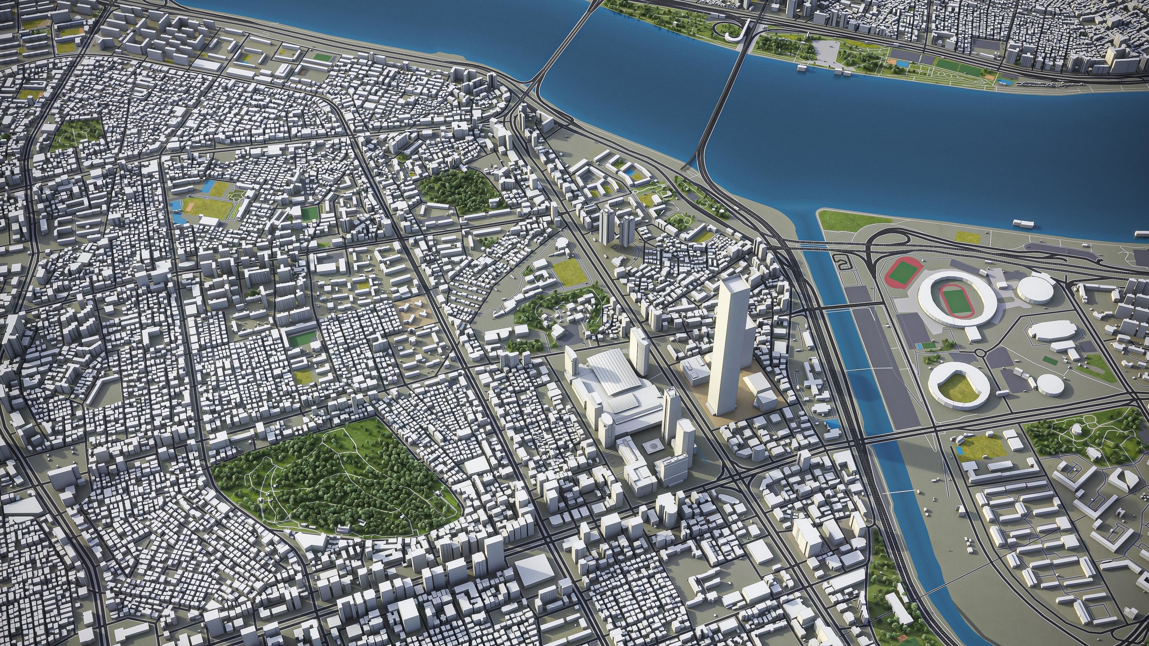 Seoul - Gangnam Low-poly 3D model_2