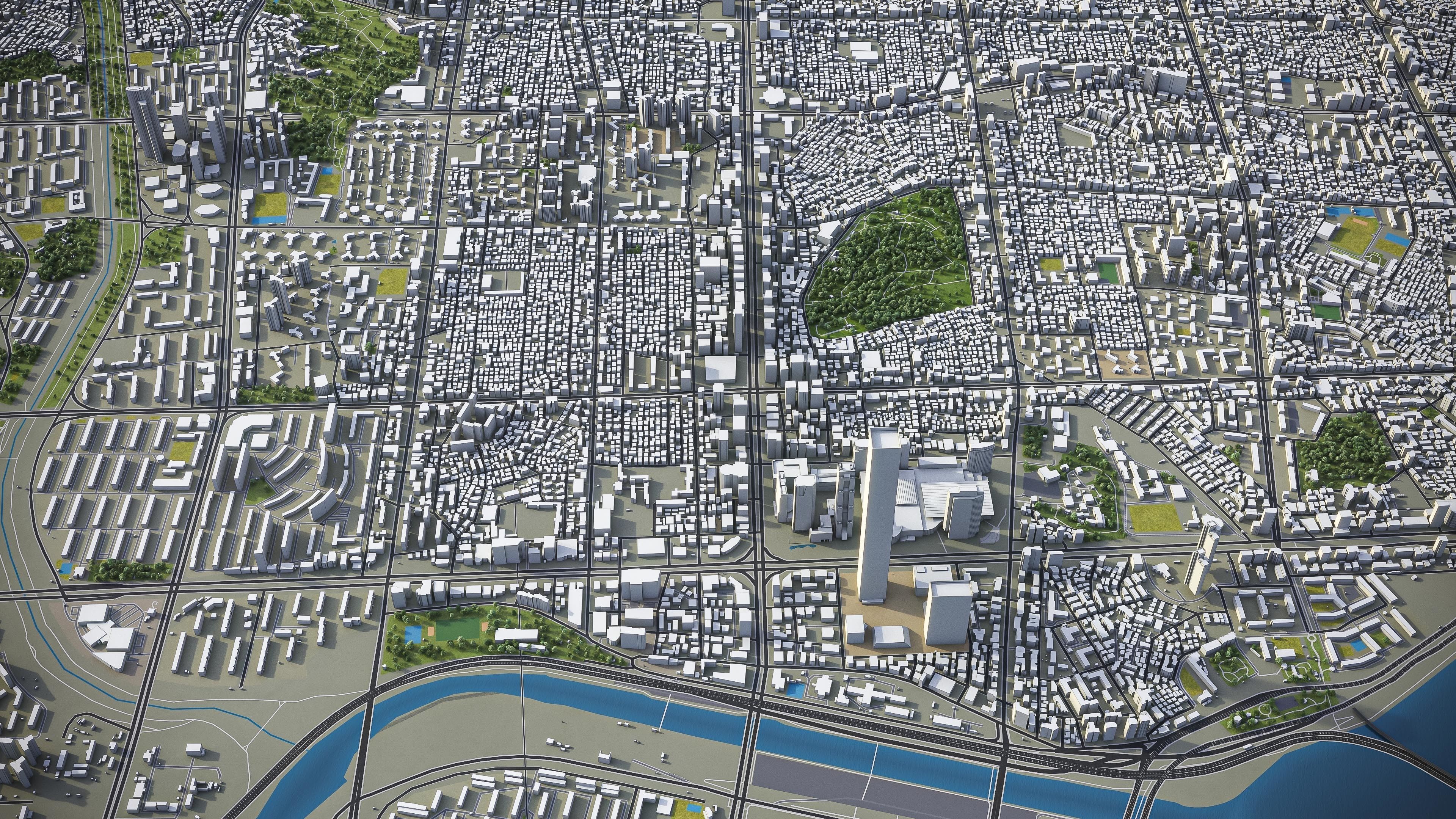 Seoul - Gangnam Low-poly 3D model_7