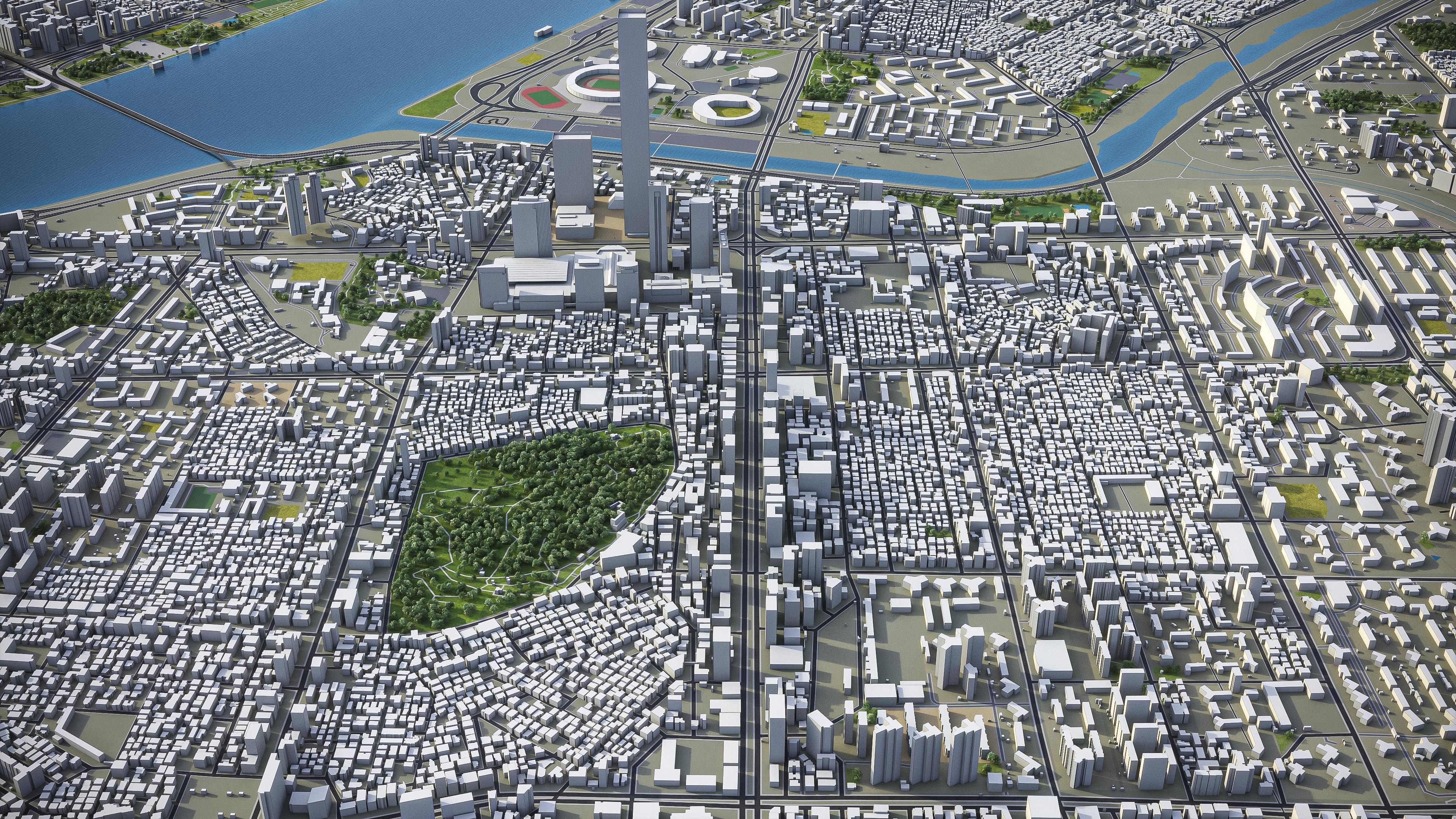 Seoul - Gangnam Low-poly 3D model_6
