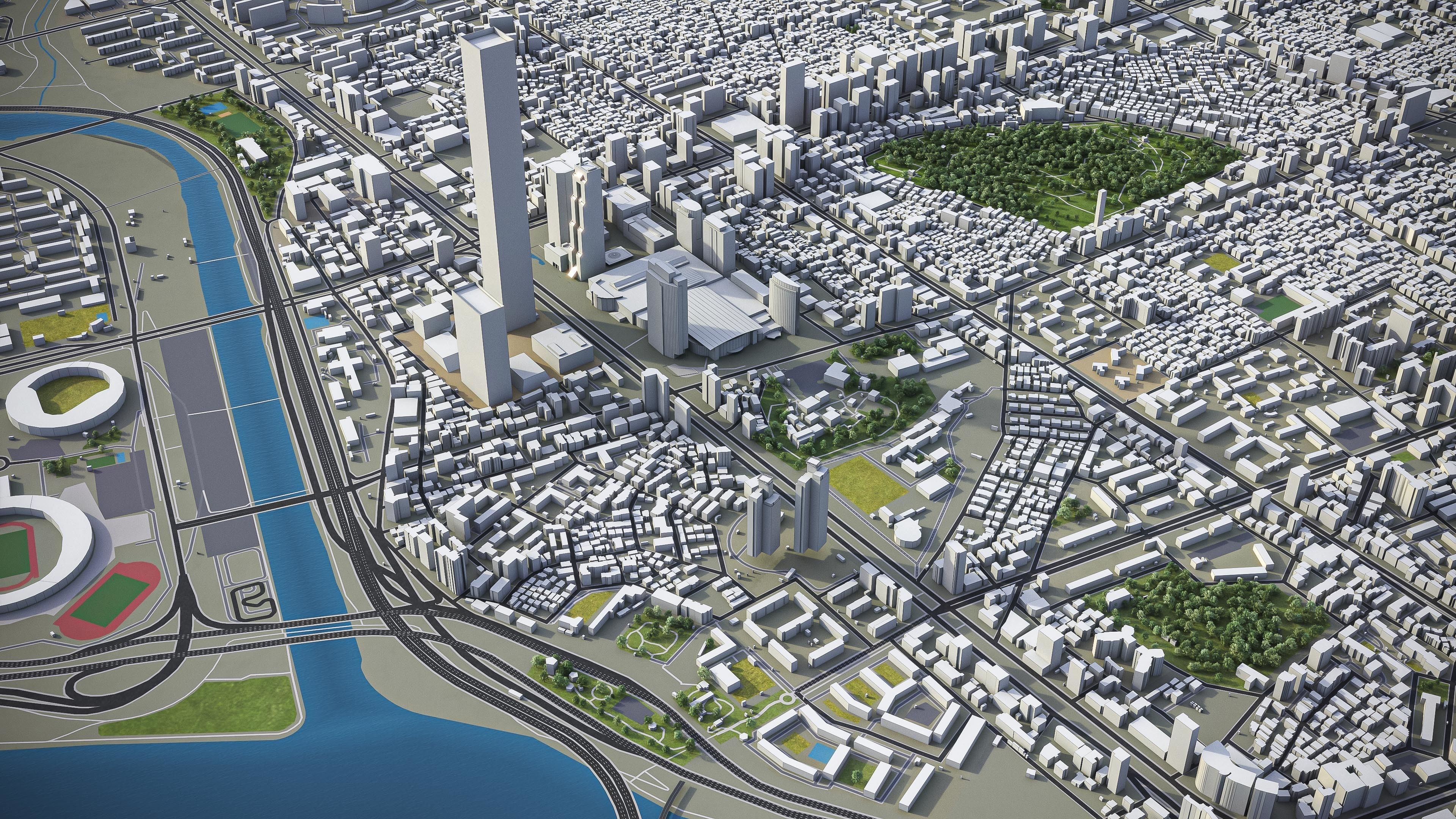 Seoul - Gangnam Low-poly 3D model_3