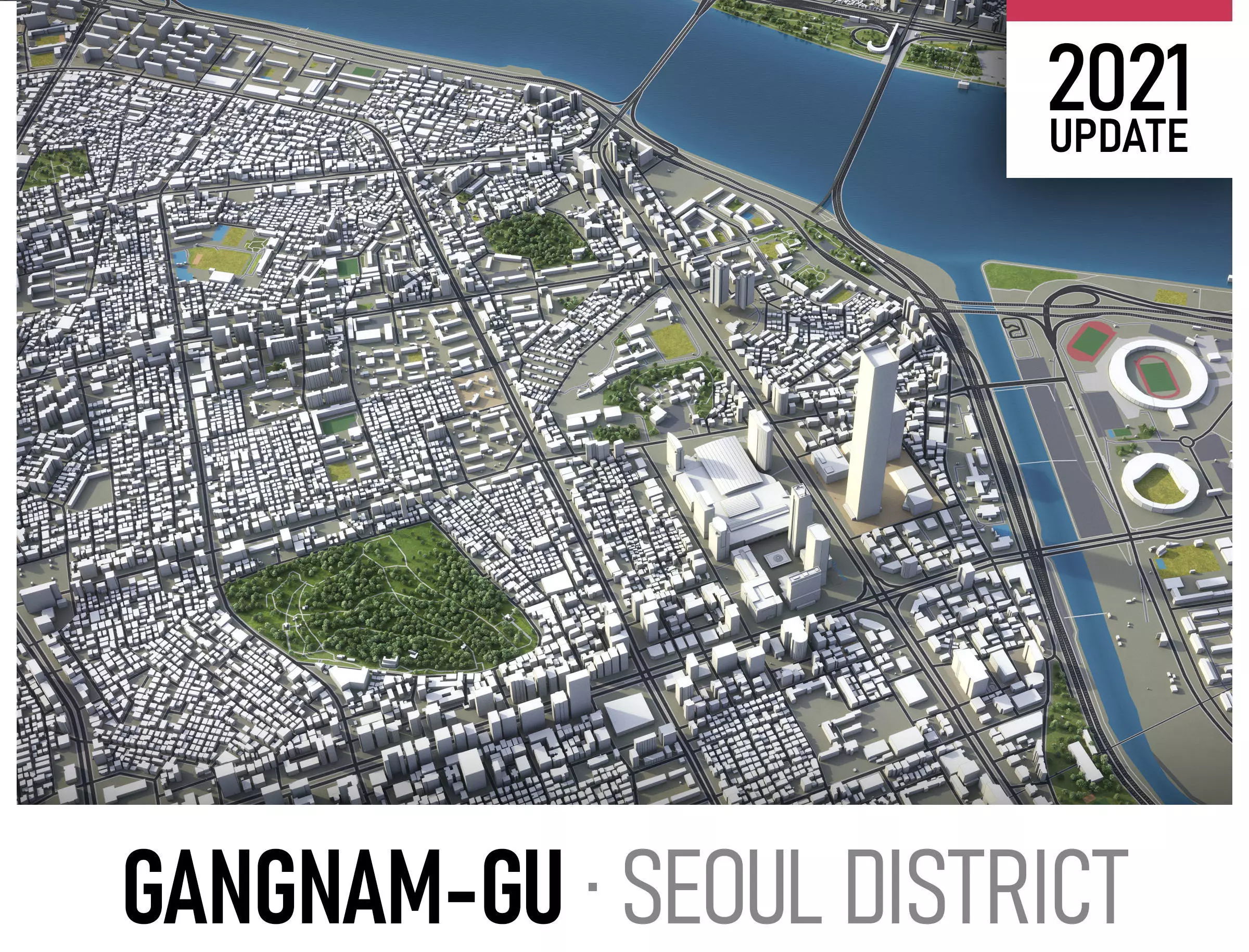 Seoul - Gangnam Low-poly 3D model_0