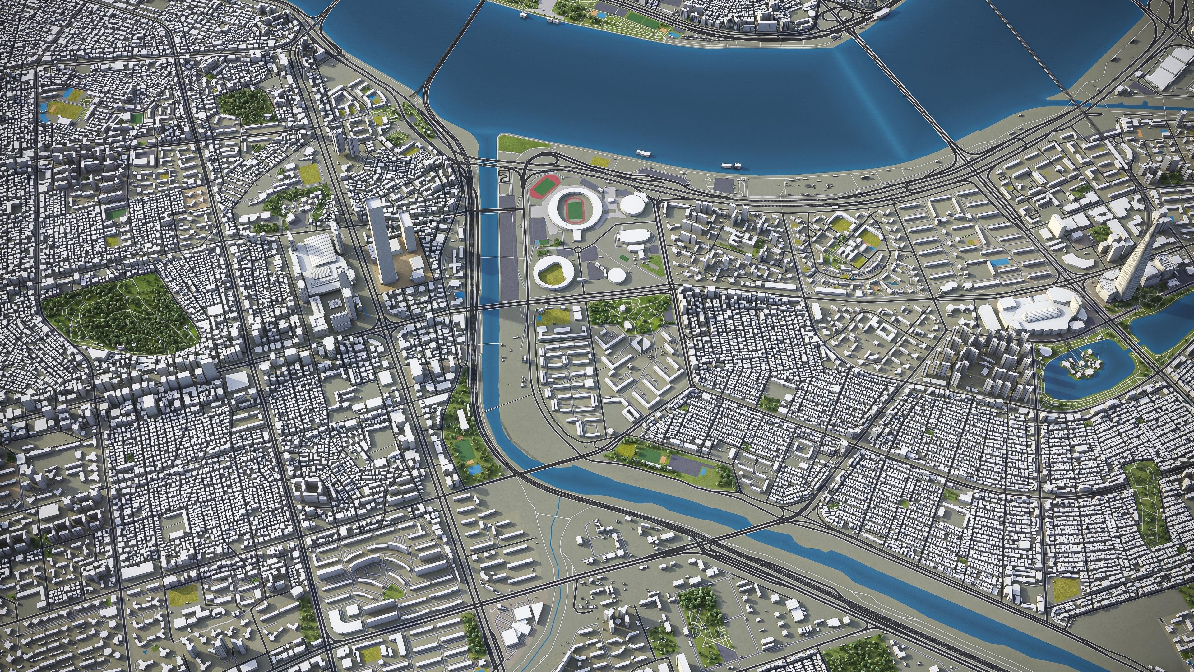 Seoul - Gangnam Low-poly 3D model_9