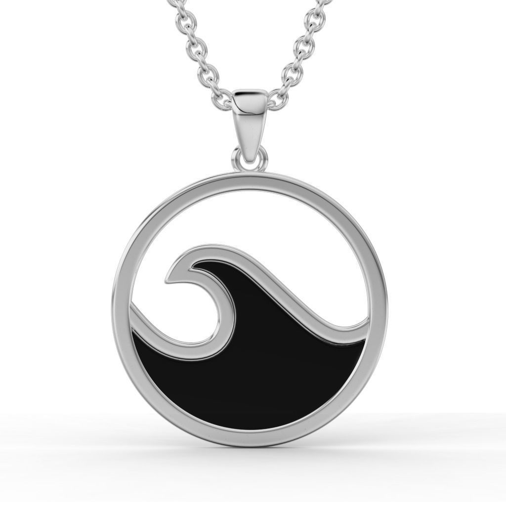 Set of pendants with sea wave 3D print model_10