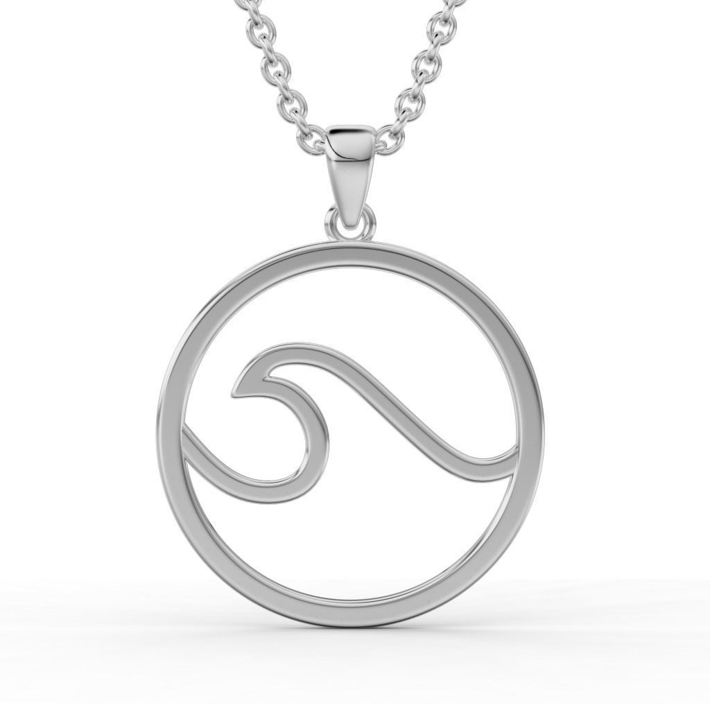 Set of pendants with sea wave 3D print model_7
