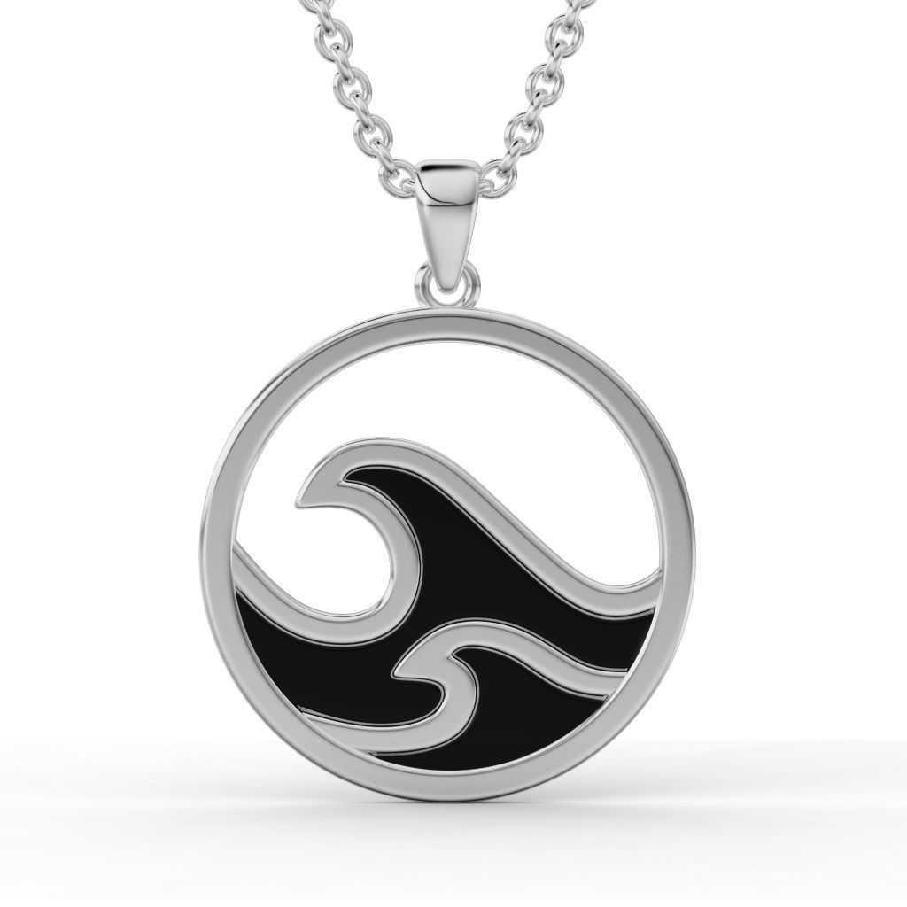 Set of pendants with sea wave 3D print model_6
