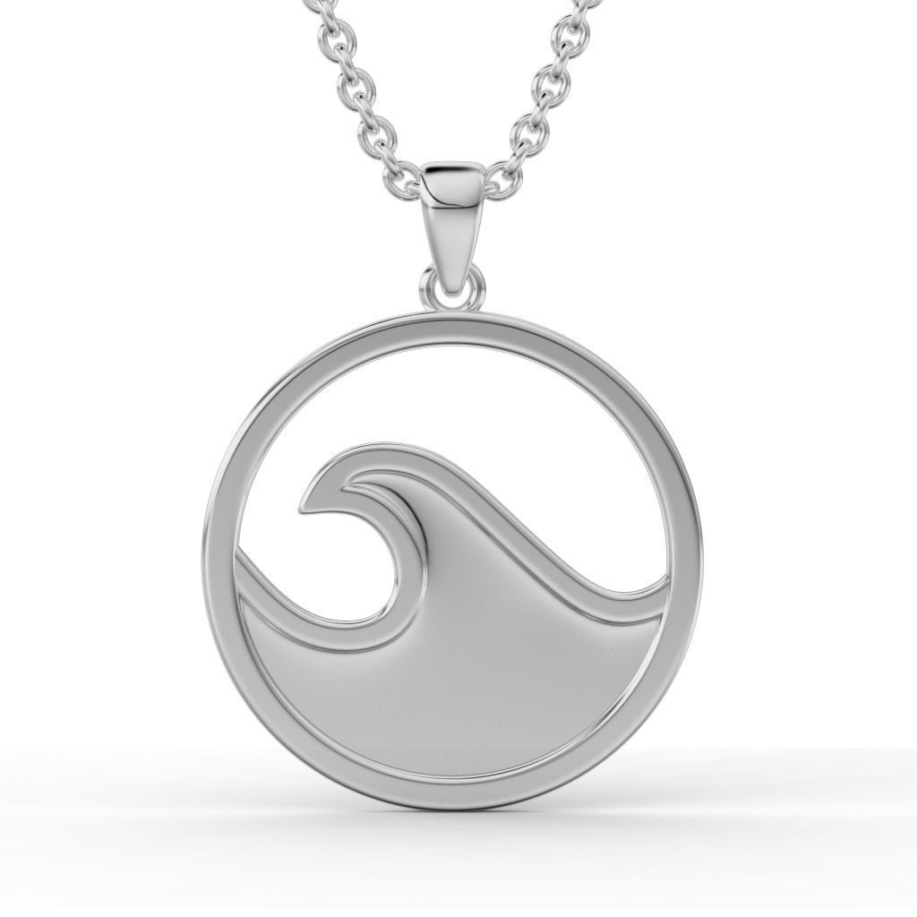 Set of pendants with sea wave 3D print model_9
