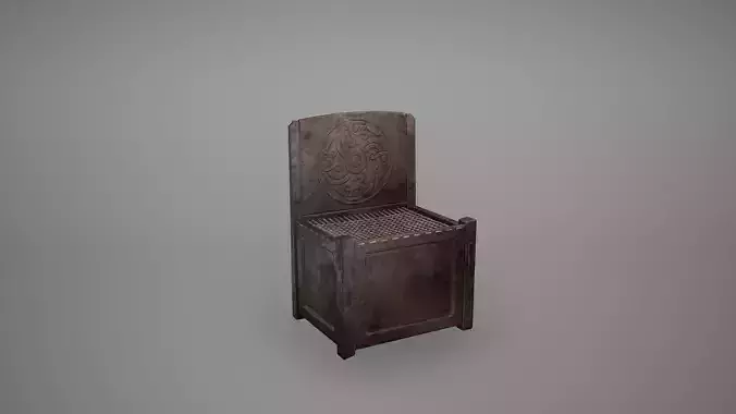 Viking Box Chair Low Poly Game Ready