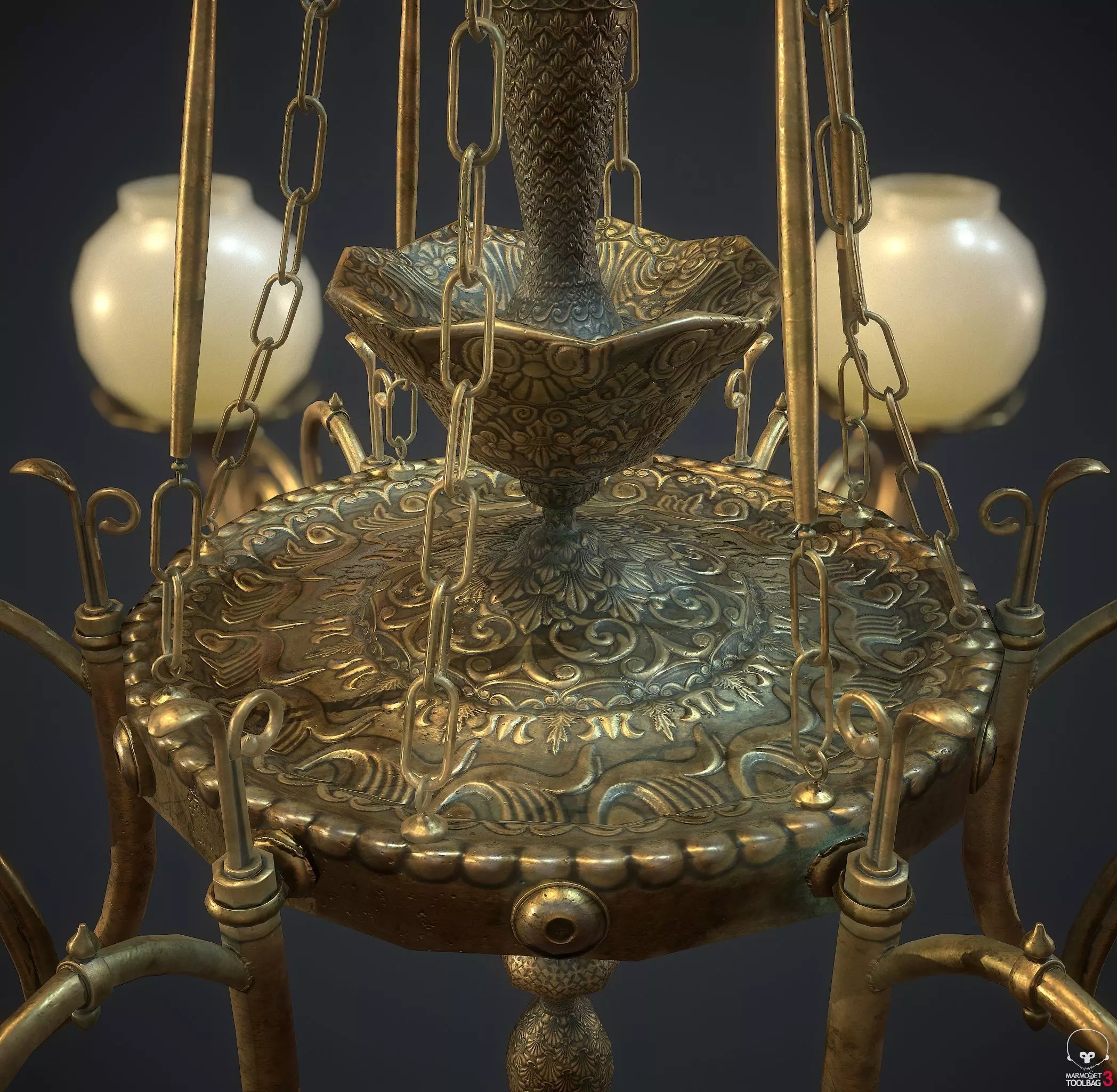Ornamental Chandelier Low-poly 3D model_0