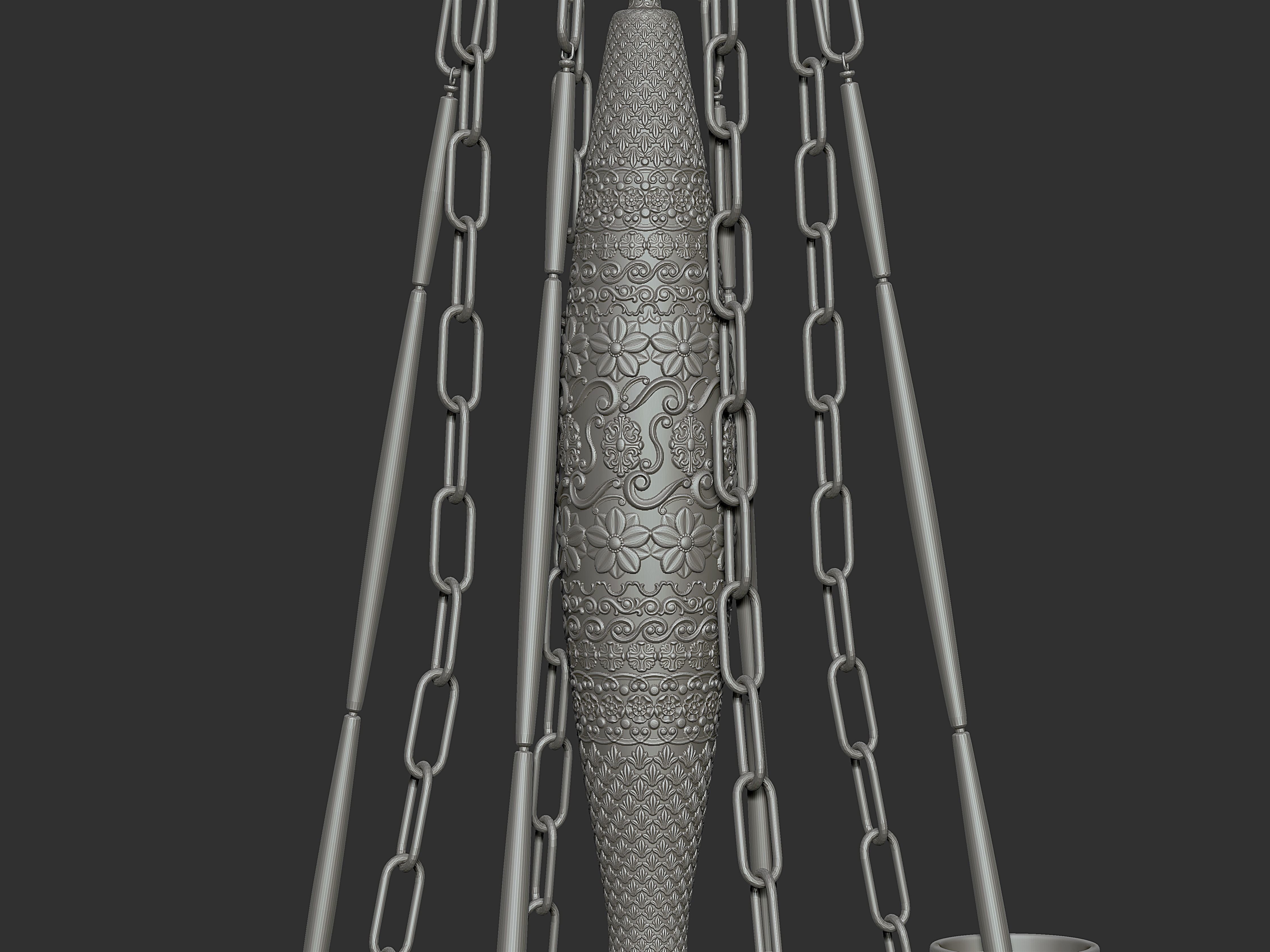 Ornamental Chandelier Low-poly 3D model_6