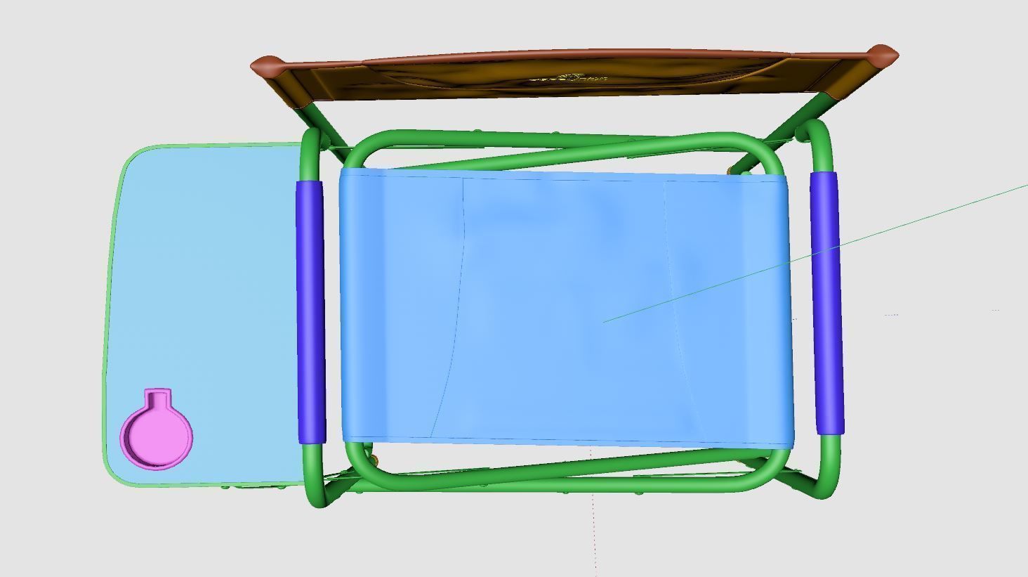 Folding Aluminum Camping Portable Lightweight Chair  3D model_13