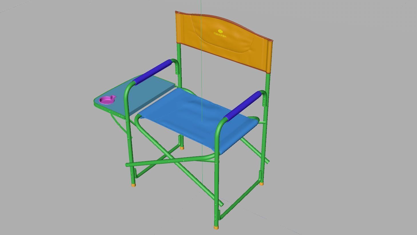 Folding Aluminum Camping Portable Lightweight Chair  3D model_10