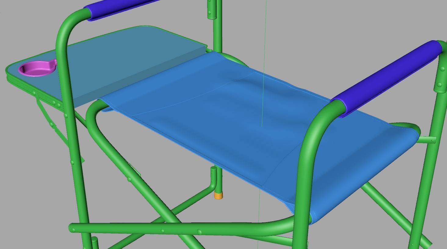 Folding Aluminum Camping Portable Lightweight Chair  3D model_14