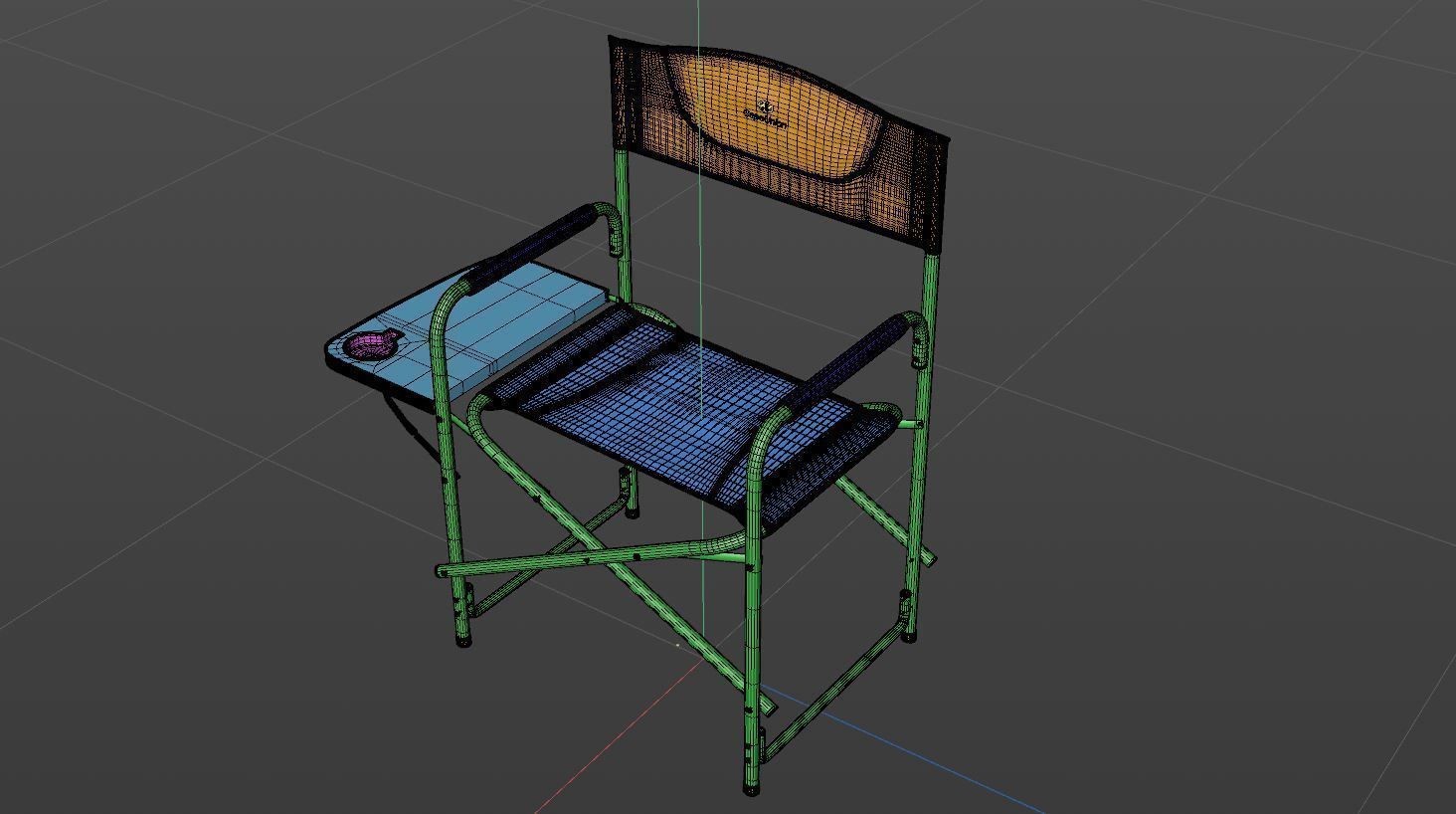 Folding Aluminum Camping Portable Lightweight Chair  3D model_18