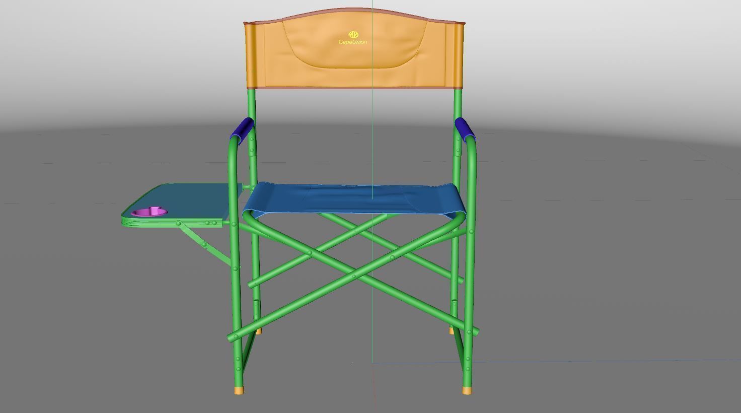 Folding Aluminum Camping Portable Lightweight Chair  3D model_11