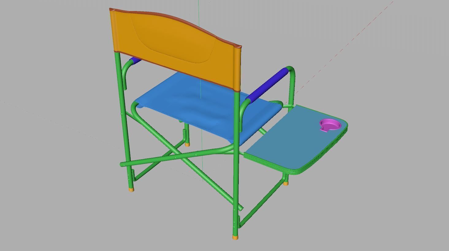 Folding Aluminum Camping Portable Lightweight Chair  3D model_17