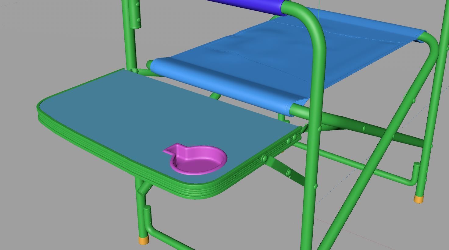 Folding Aluminum Camping Portable Lightweight Chair  3D model_16