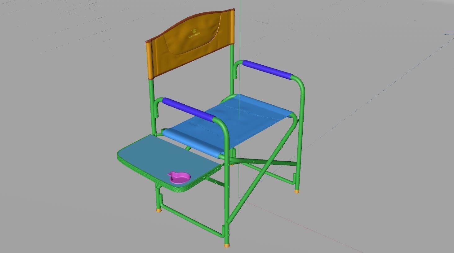 Folding Aluminum Camping Portable Lightweight Chair  3D model_12