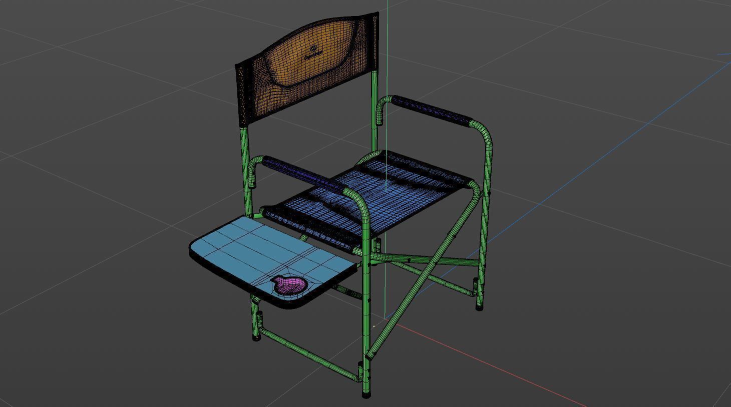 Folding Aluminum Camping Portable Lightweight Chair  3D model_19