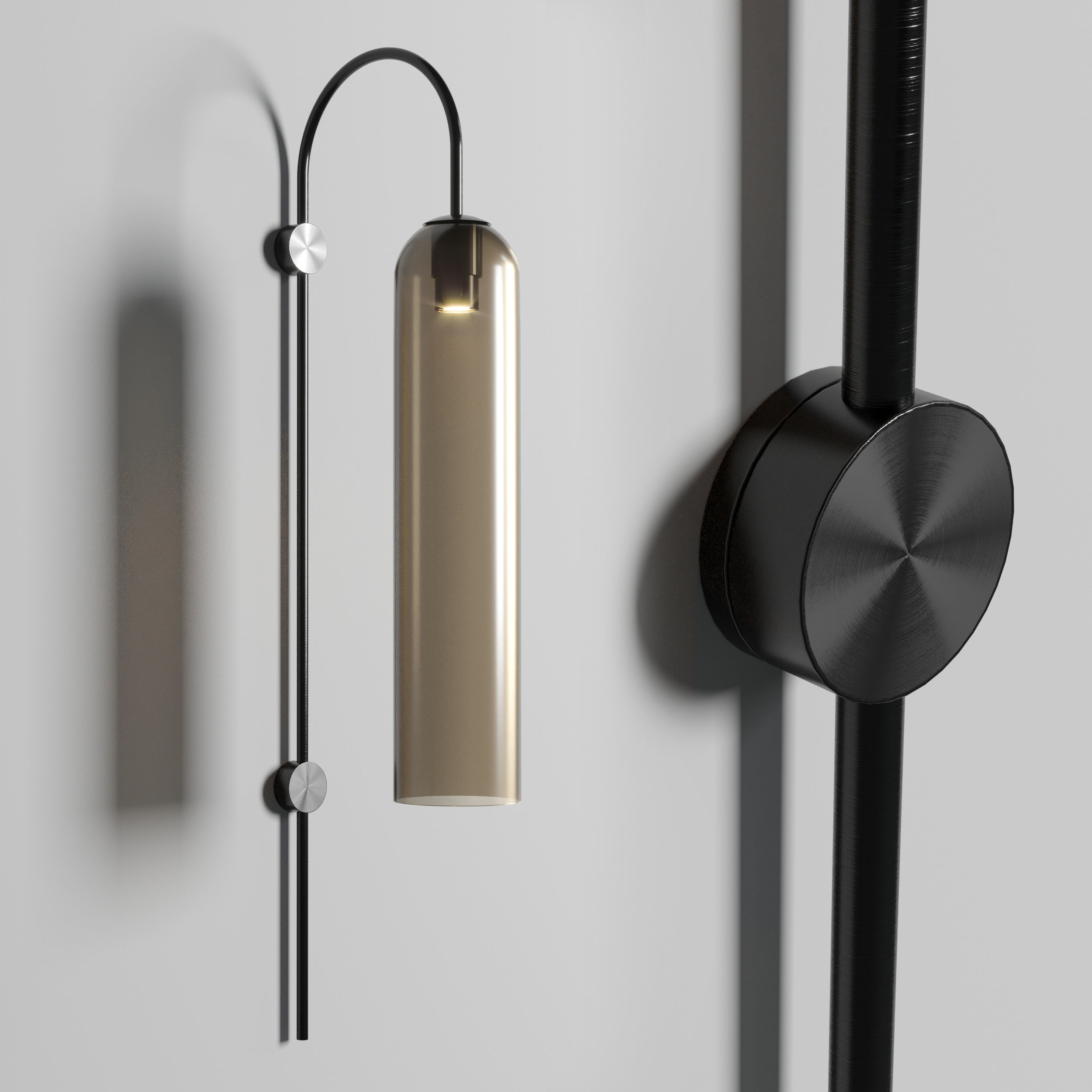 float wall sconce light 3D model_1