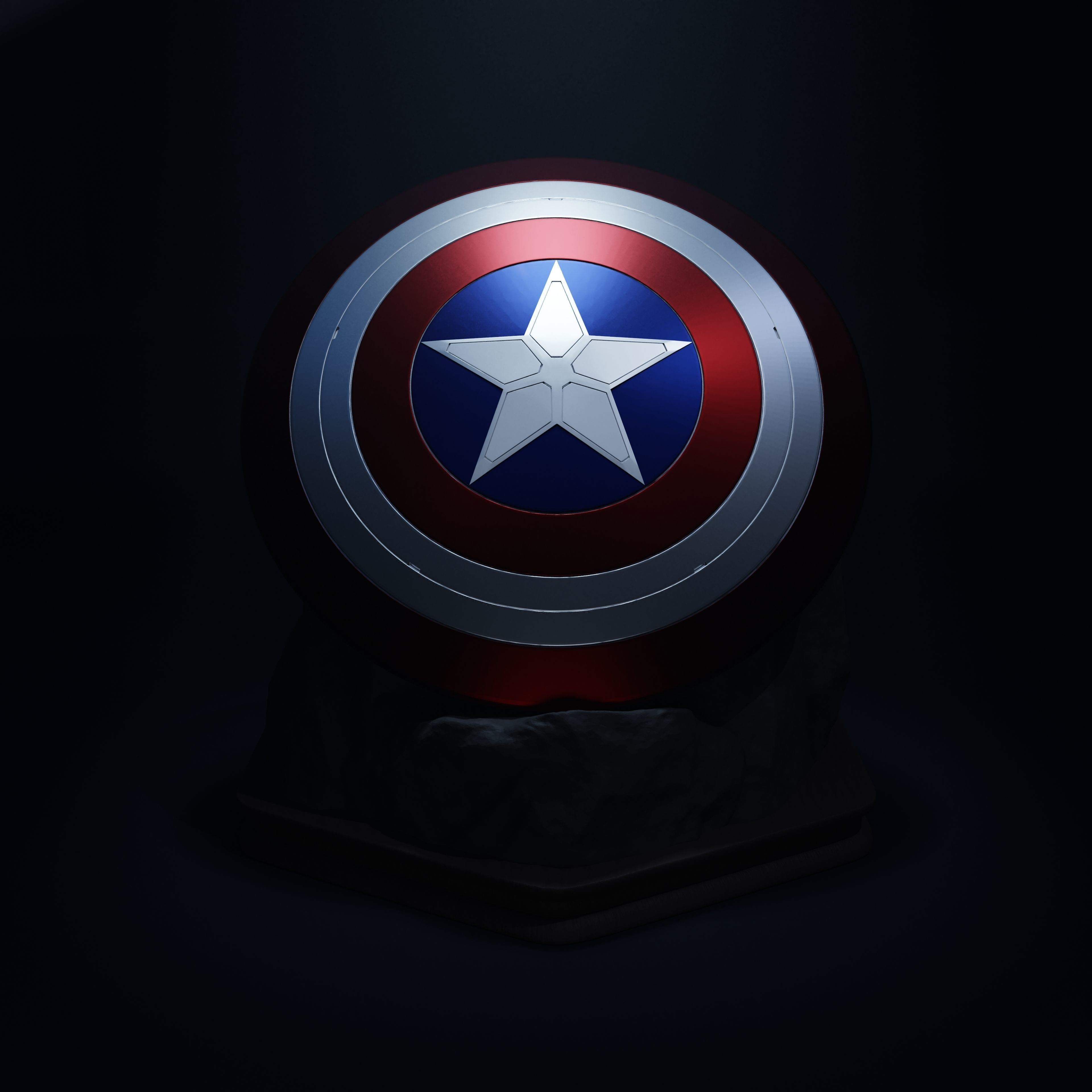 Captain Americas Shield Sculpture 3D print model_1